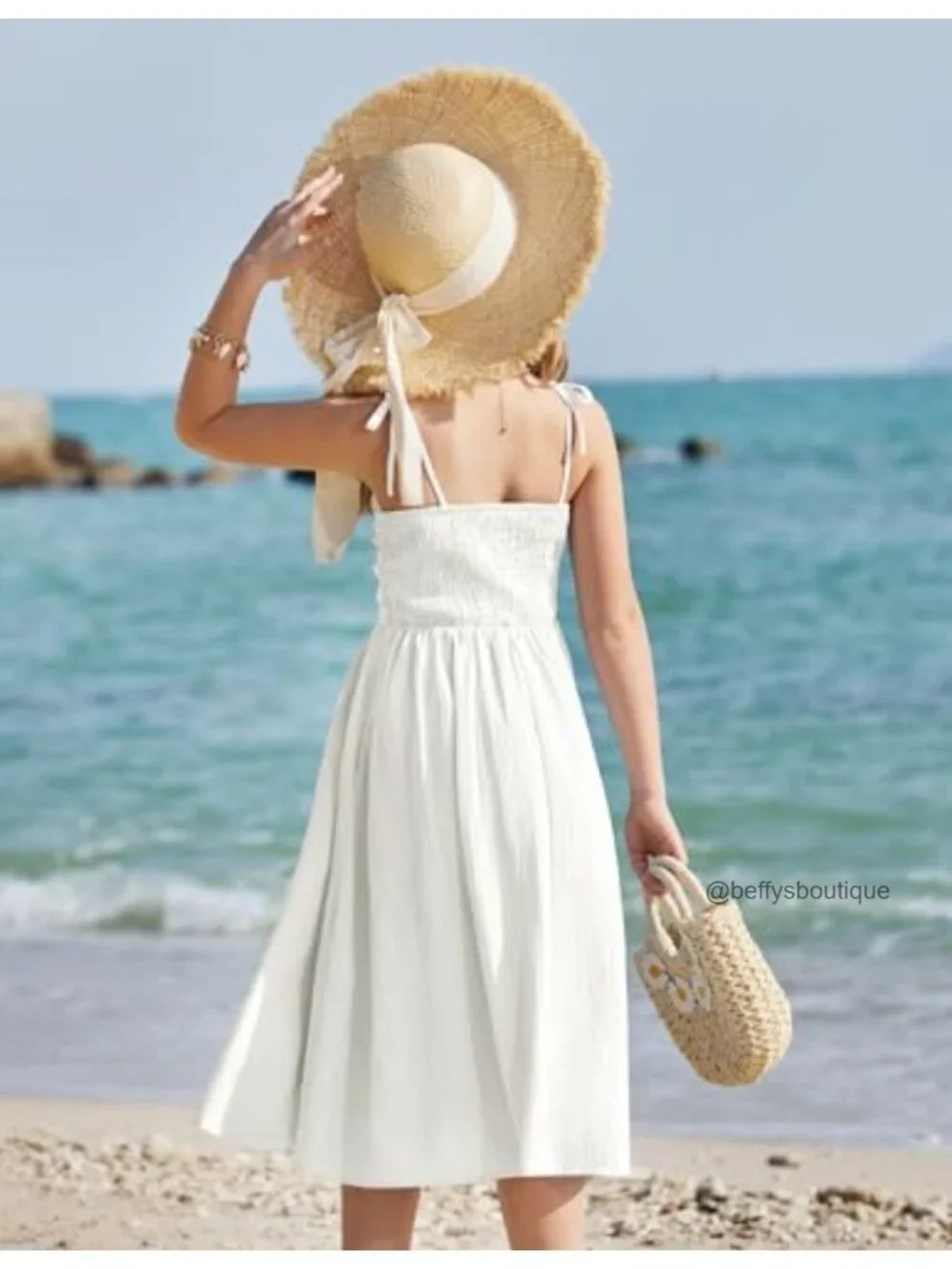 Girls Spaghetti Strap Ruched Flowy Sundress 97% Polyester 3% Spandex